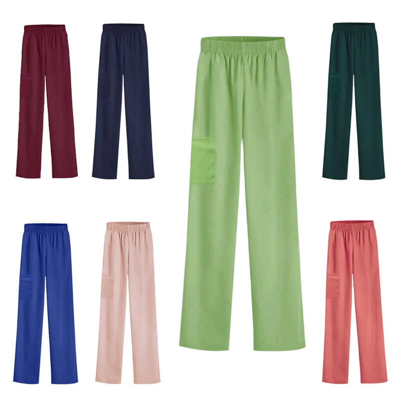 New Solid Color Soft Medical Uniform Bottoms Men's and Women's Medical Workwear Pants Nurse Accessories Scrub Bottoms