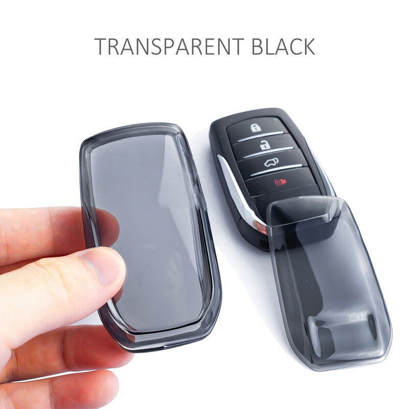 Penutup casing Fob kunci transparan hitam untuk Toyota untuk Sienna untuk Venza untuk modifikasi Aksesori Interior casing kunci mobil