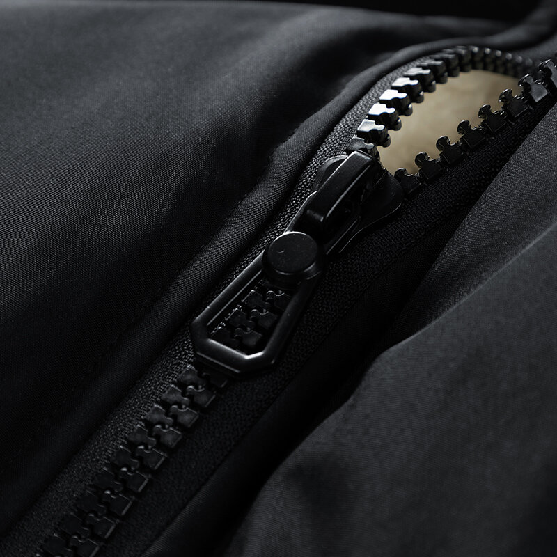 Giacca invernale maschile nera in caldo pile moda giacche imbottite in cotone addensato colletto alla coreana cappotti Casual antivento Plus Size 6XL