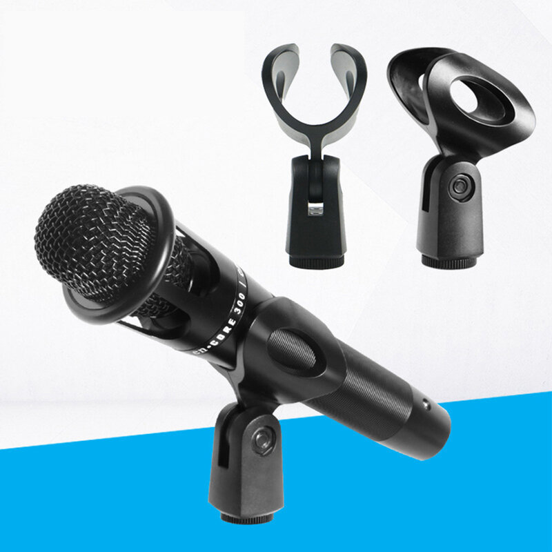 Klem klip mikrofon Universal, dengan adaptor untuk klip dudukan MIK genggam, aksesori suku cadang mikrofon dudukan