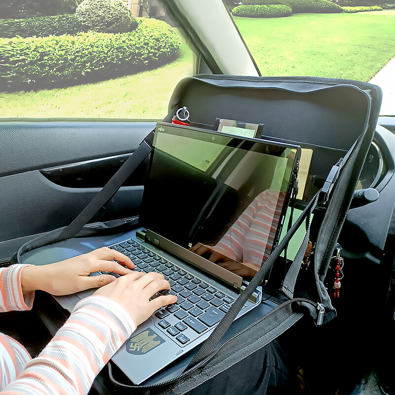 Car folding table, car dining table, steering wheel table, car multi-function notebook table, laptop bag dual-purpose