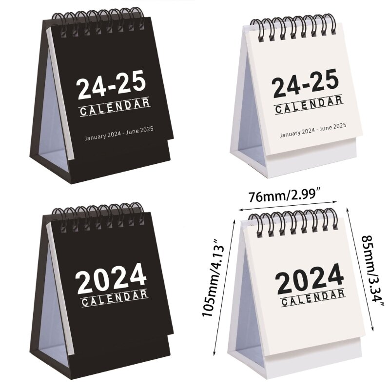 2024 ミニ卓上カレンダー オフィスや家庭用のポータブル月間カレンダー