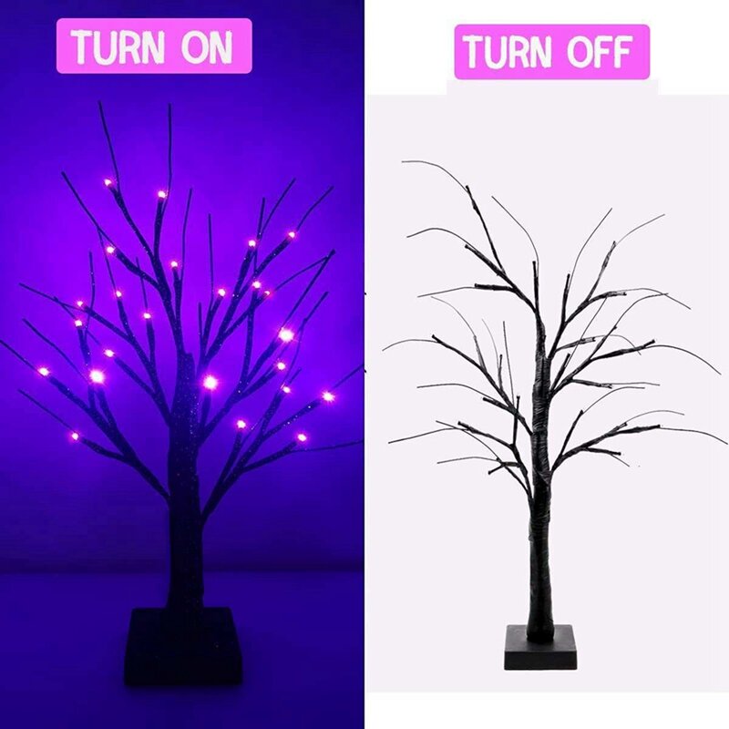 1 pezzo luci dell'albero di Halloween LED luci dell'albero viola decorazioni per la casa luci dell'albero dell'umore per il giardino al di fuori delle decorazioni della stanza delle feste