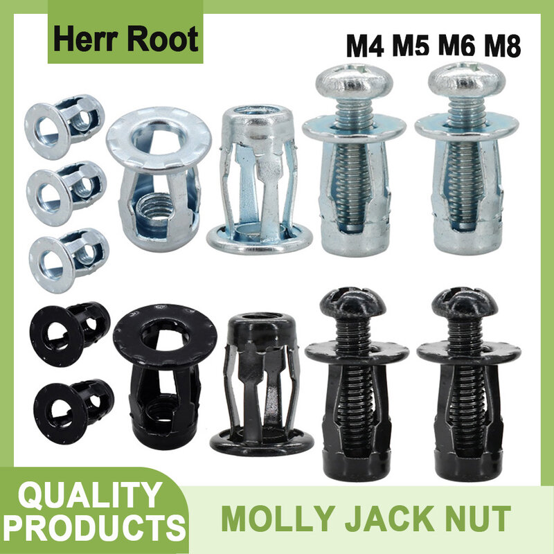 Petal Shape Metal Rivet Nut Kit, Expansão ScrewNut, Molly Jack Rivnut, Placa Fix Panel Clamp, Bloqueio RivetNut, M4, M5, M6, M8