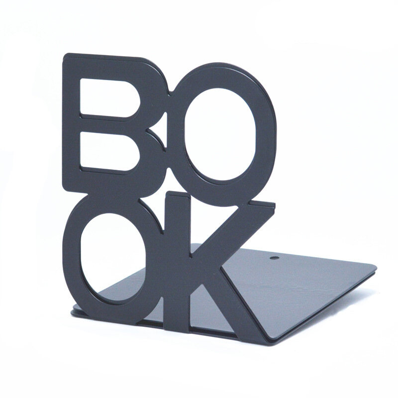 2Pcs Bookend Book Stand สนับสนุนตัวอย่าง Bookend เหล็กศิลปะเดสก์ท็อปลื่นชั้นวางผู้ถือเครื่องเขียนโรงเรียนอุปกรณ์สำนักงาน
