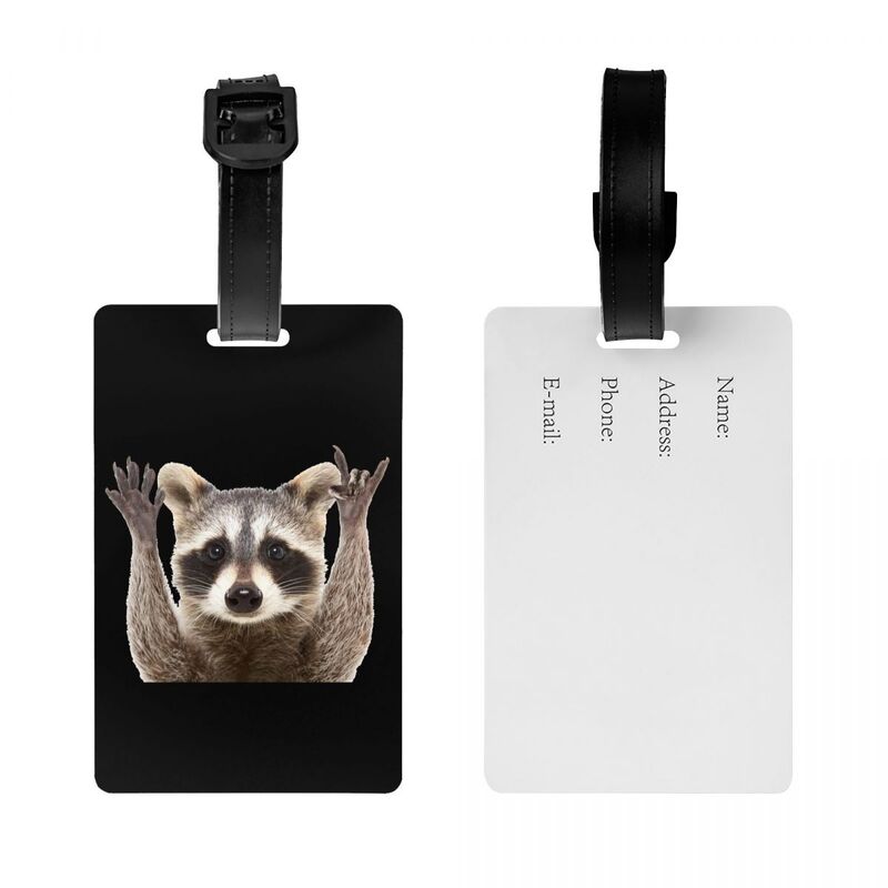 Custom Raccoon Luggage Tag for Suitcases Fashion Baggage Tags Privacy Cover ID Label