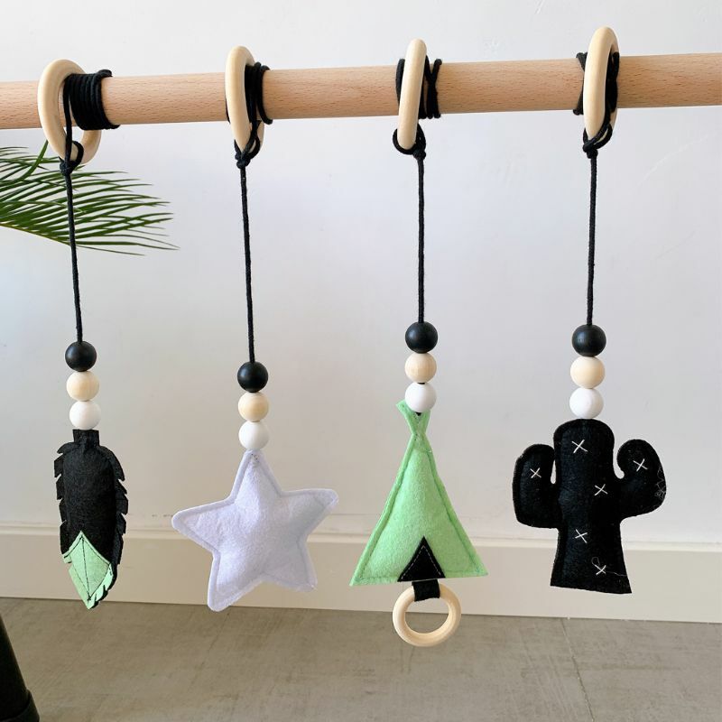 4 PCS Rack Pendant Baby Gifts Infant Bed Around Decoration Hanging Toy with Inside Grade Baby Gym