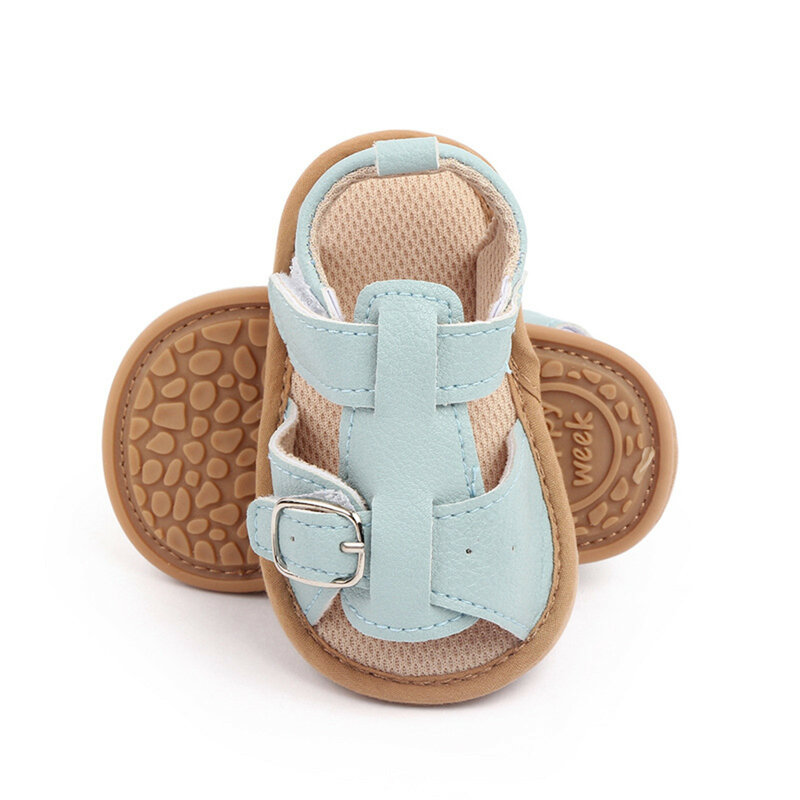 3-18 mesi sandali estivi per neonati morbidi tinta unita scarpe per neonate con fibbia culla scarpe per bambini primi camminatori scarpe per bambini