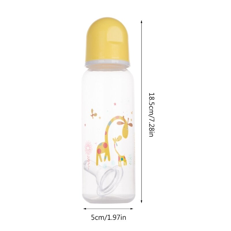 Botol pemberi makan bayi, 50ml/60ml/125ml/250ml Feeding botol bayi 2 pegangan ringan untuk Newbon kuning/biru/merah muda/hijau