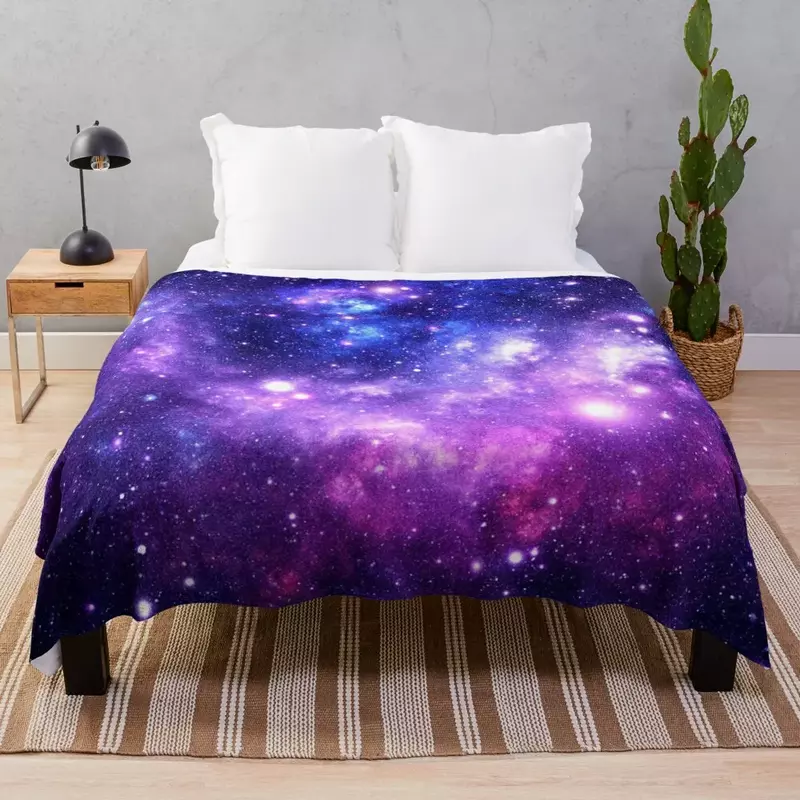 Фиолетовая синяя галактика Туманность плед одеяло для малышей на заказ красивые фланелевые тканевые одеяла