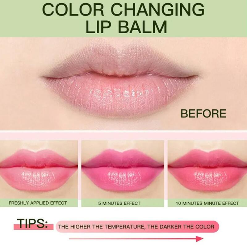 3PCS Natural Aloe Vera Moisturizing Lipstick Color Change Lip Balm lip Nouritious moisturizing care