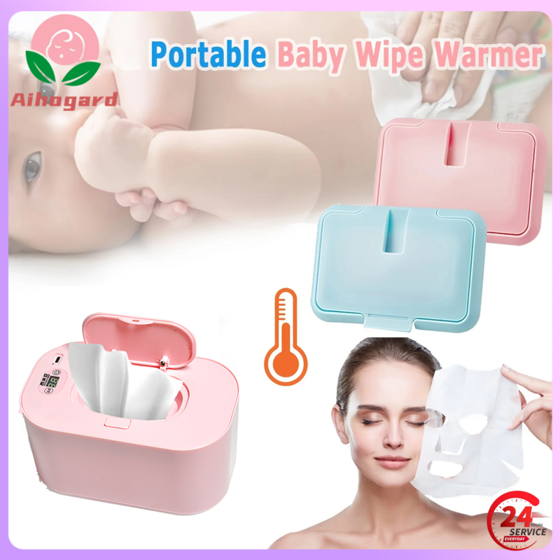 Dispenser penghangat tisu basah bayi, kapasitas besar tisu basah bayi Dispenser hangat bertenaga USB suhu dapat disesuaikan penggunaan rumah dengan Display Digital