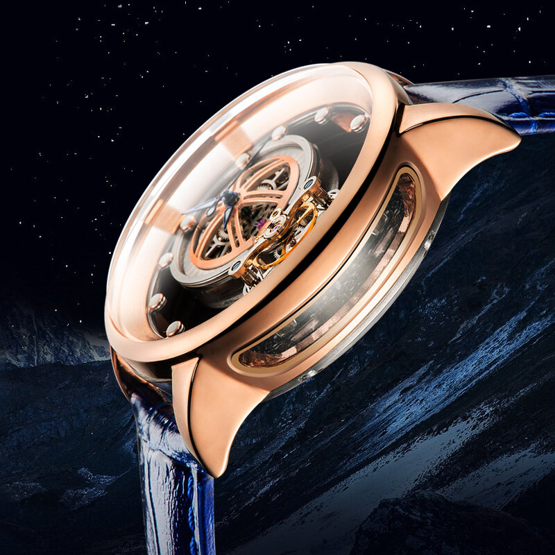 HANBORO Luxuri Mann Starry Sky Uhr Für Männer Mechanische Armbanduhren Uhr Erde Thema Design Automat Mann Uhr Herren Uhr Hot