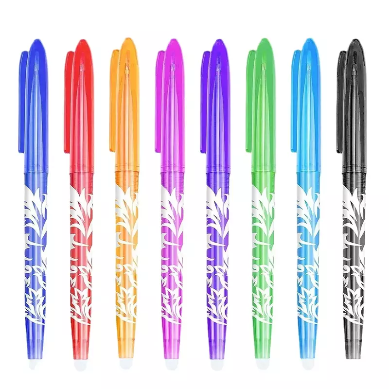 Conjunto de canetas gel apagáveis multicoloridas, canetas kawaii, ferramentas de desenho criativo, papelaria para escritório e escola, material de escrita, 0.5mm, 8,12 pcs