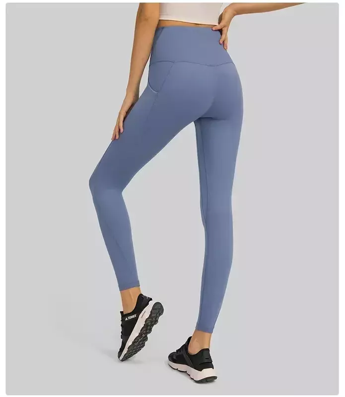 Lemon celana panjang olahraga wanita, celana legging tanpa kelim bernapas cepat kering Fitness Gym, celana ketat Yoga lembut