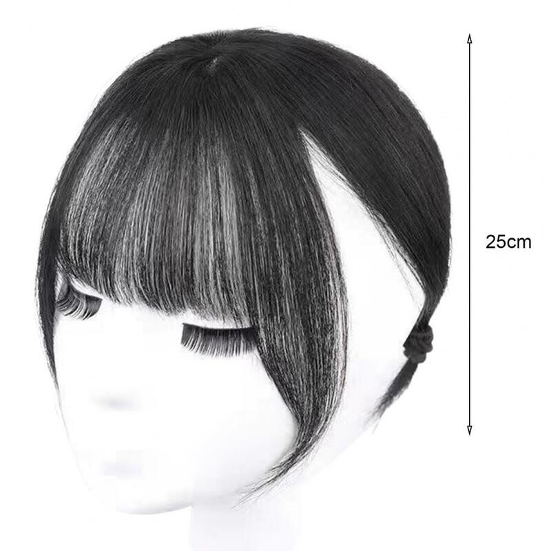 Women 3D French Bangs Natural Clip-in Wispy Bangs Forehead Hair Extensions Black Brown Curved Air Bangs Fringe Wig Hairpieces