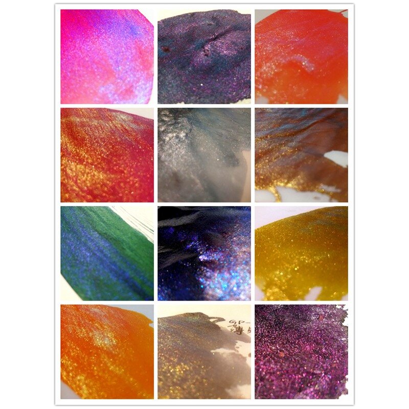 24 colors Gold Powder Dip Pen Ink Glass Bottle Glitter Colorful Ink 5ml For Art Drawing Writing Office Supplies