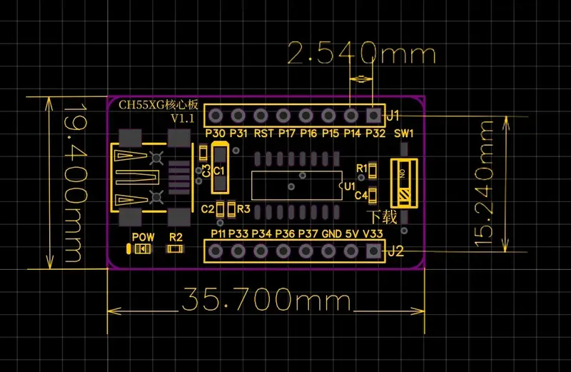 Placa de desarrollo CH552G core 51 MCU, placa de sistema CH551G, placa de aprendizaje CH554, descarga de comunicación USB, nuevo