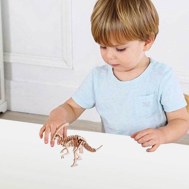 3D drewniane puzzle drewniane puzzle 3D z łamigłówka puzzle z motywem zwierzęcym i motywem dinozaurów edukacyjne dorośli i dzieci zabawkowe, aby zbudować bezpieczne łatwe