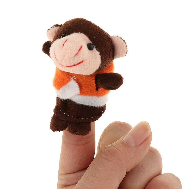 Burattini da dito animali in peluche da 7 pezzi per la storia-scimmie giocattoli farciti con le dita-scuole per bambini di tutte le età