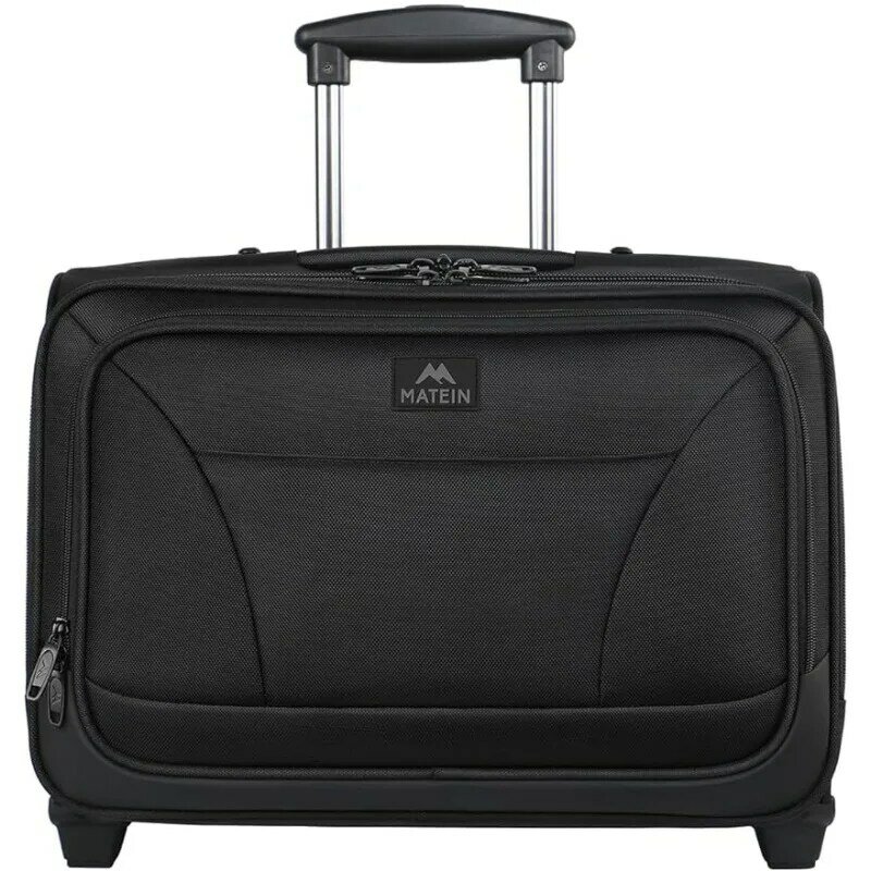 17 inch  Work Bag Carry on Luggage Case with 2 Wheels, Overnight rolling Computer Bags for Business Travel College, Black