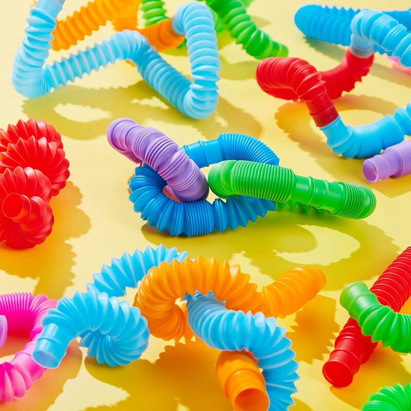Tubos Pop de 36 piezas para aliviar el estrés, juguetes sensoriales, extensibles y conectables, favores de fiesta, regalos de recompensa escolar