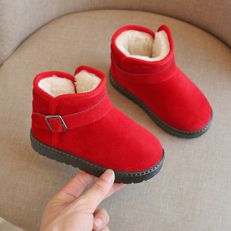 Botas Niña-botas de neve plataforma para crianças, bota de tornozelo para menino e menina, sapato de algodão quente, bota curta grande, inverno, novo, 2023