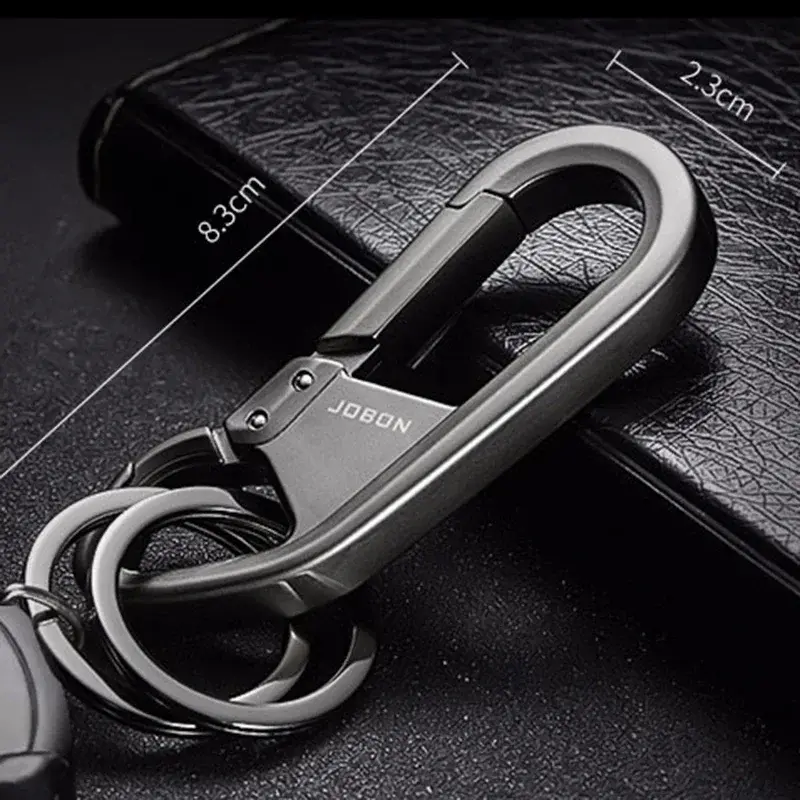 Porte-clés de voiture en métal pour hommes et femmes, anneau de taille suspendu, porte-clés à la mode avec deux anneaux