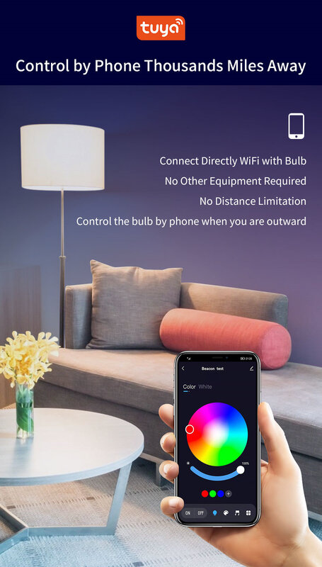 Inteligentna dioda LED lampa typu Downlight WiFi Tuya inteligentna, przyciemniająca lampka Bluetooth dekoracyjny budujący atmosferę lampka nocna do domu Alexa z aplikacją