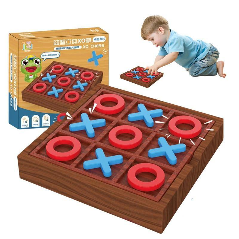 Tick Tac Toe Game para niños, tablero decorativo para mesa de café, juegos de mesa para uno, viaje
