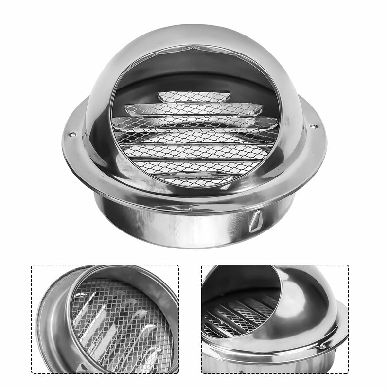 75mm-200mm Stainless-Steel Wall Ceiling Air-Vent Ducting Ventilation Exhaust Grille Cover Outlet Heating Cooling Vents-Cap