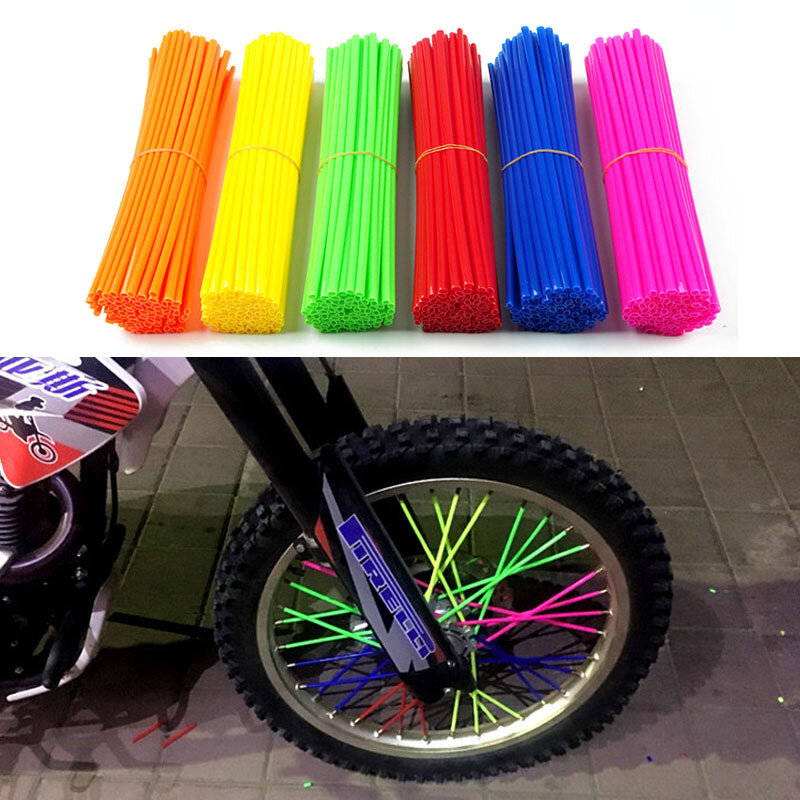 Universal Motorcycle Dirt Bike Wheel Rim Spoke Skins Covers Wrap Tubes Decor Protector Kit for KTM Yamaha Honda pit bike