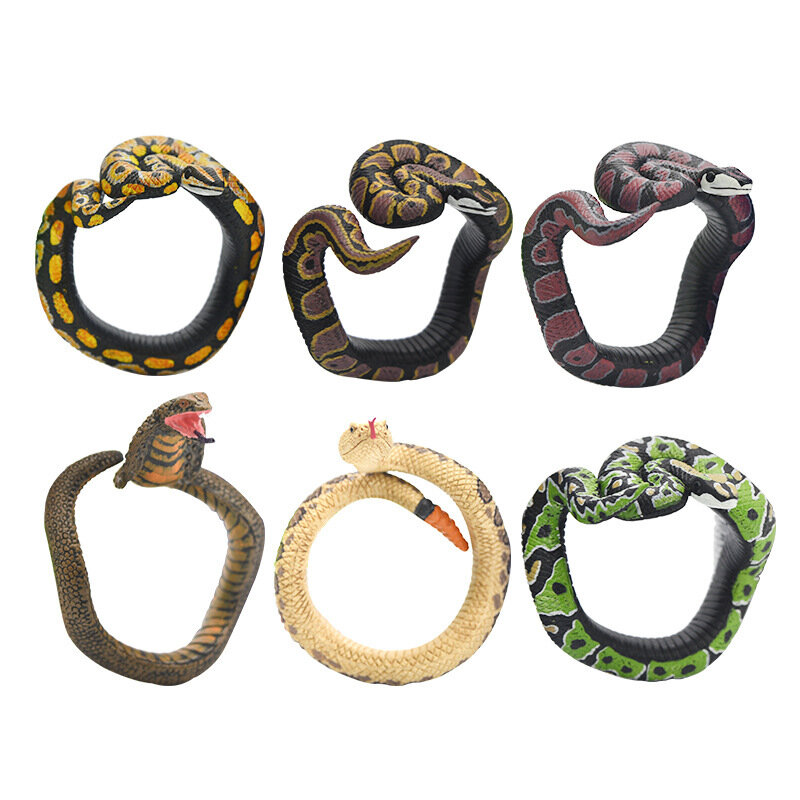 Halloweenowa fałszywa symulacja węża zabawki nowość symulacja sztuczny wąż kobry pyton bransoletka wężowa rekwizyty do dekoracji śmieszne prezenty