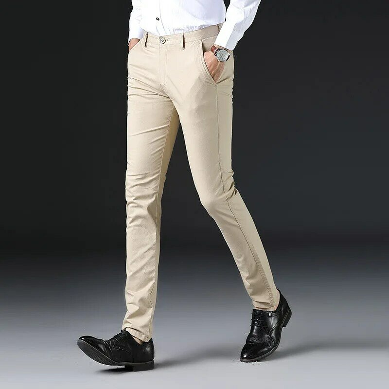 Moda Caual bawełniane męskie bawełniane długie spodnie 20222 zimowe i jesienne męskie spodnie Slim