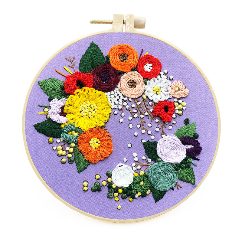 Hadiah YANG BAIK katun Linen kain bordir Hoop kreatif bunga bordir Cross Stitch Diy kain buatan tangan tas bahan