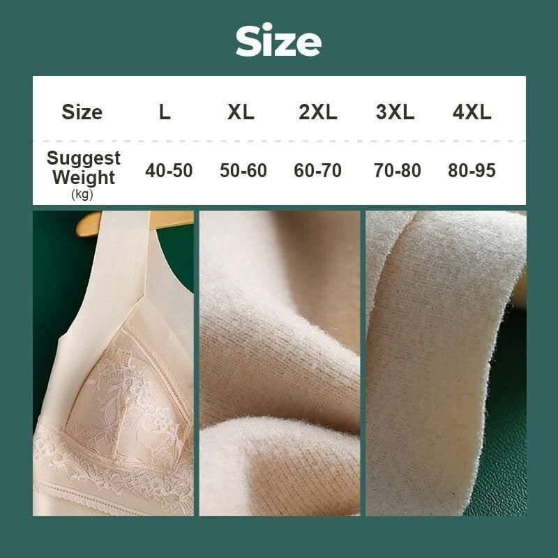 New Women's Lace Splice Thermal Vest Winter Plush Thickened Thermal Underwear With Text Cushion De Rong Slim Fit Heat Undercoat