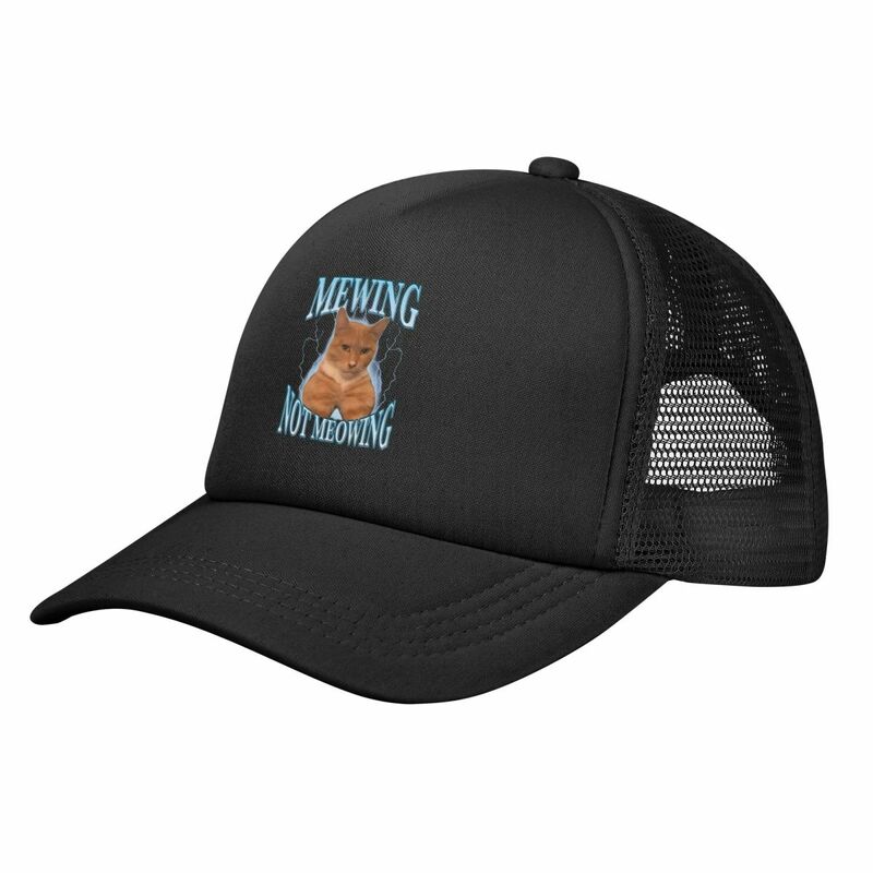 Mewing Not Meowing T Shirt Cute Cats Meme Funny Graphic Baseball Caps Mesh Hats Washable Sport Unisex Caps