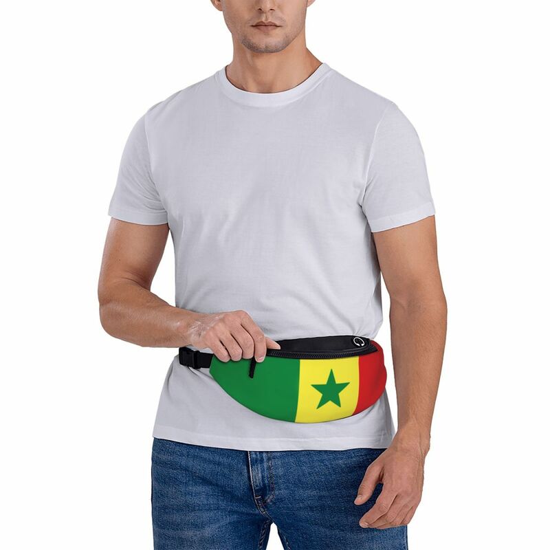 Bendera Senegal tas pinggang barang untuk uniseks tren Senegal dada tas Diagonal