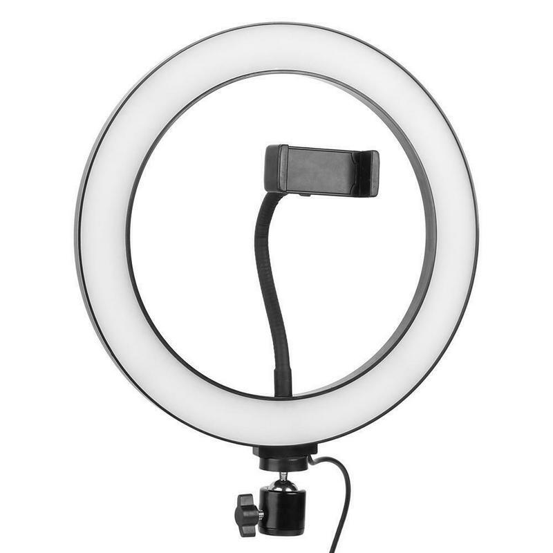 Fotografia 10 "selfie led anel luz estúdio foto vídeo pode ser escurecido lâmpada 26 cm (dia.) f/maquiagem ao vivo selfie câmera telefone iluminação