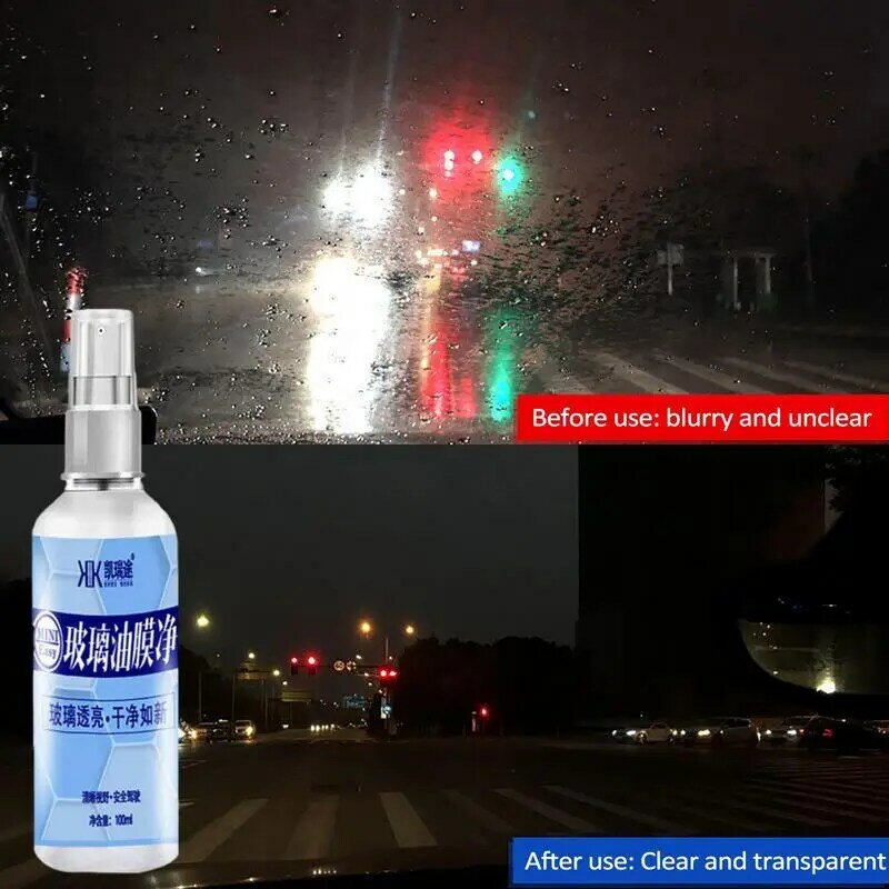 Glass Oil Film Remover Universal Car Glass Hydrophobic Coating Spray Anti Rain Glass Cleaner Deep Cleaning Long Lasting Cleaner