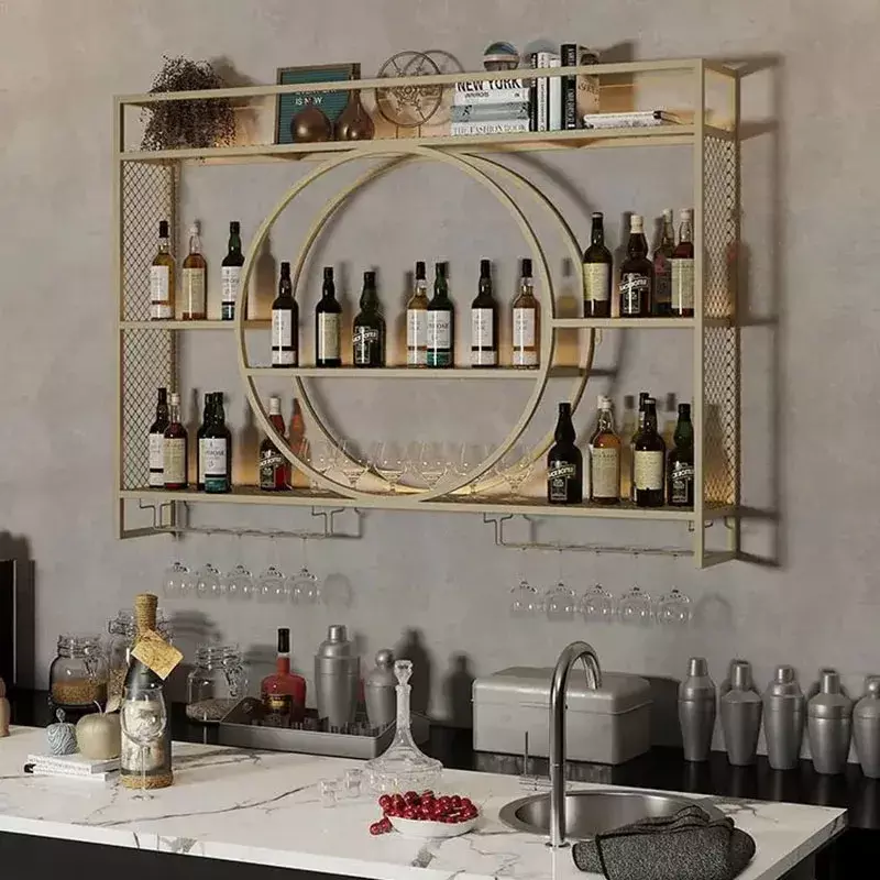 Counter Display Wine Rack Living Room Showcase Shelf Glass Wine Cabinets Liquor Storage Wohnung Bar Schrank Wine Decoration
