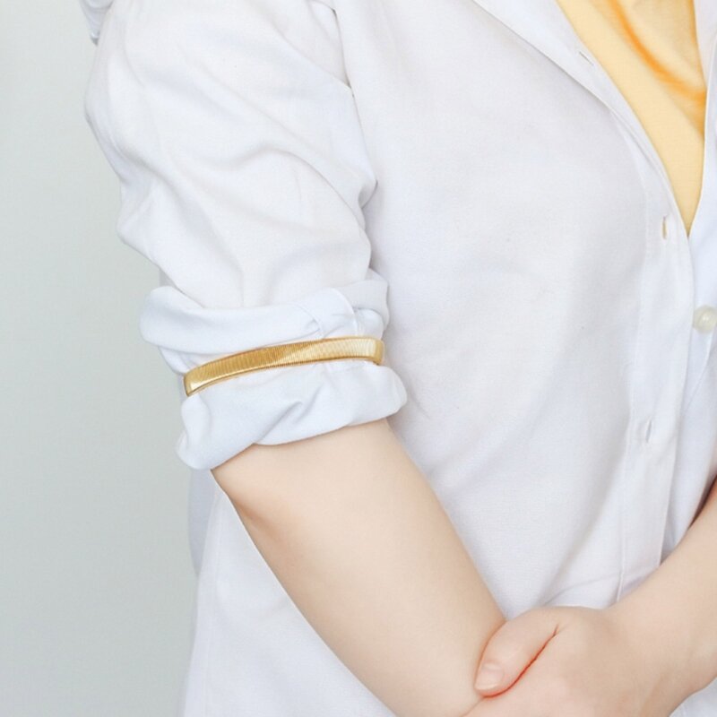 Brazalete elástico para manga camisa Punk, brazalete ajustable para adultos, T8NB, 2 uds.