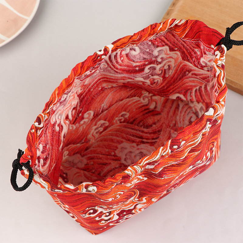 1Pcs Drawstring Bag Japanese Style Drawstring Lunch Box For Travel Picnic Portable Easy Wash Bento Lunch Box Tote Pouch