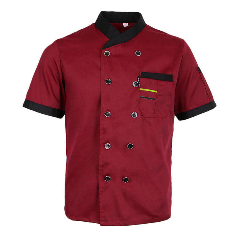 Unisex manga curta camiseta, restaurante, hotel, cozinha, chef, uniforme, jaquetas, tops, mulheres, homens, roupas de trabalho
