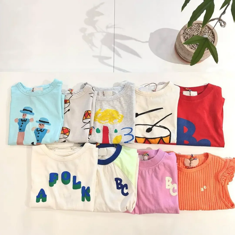 Auf Lager! 2024 Sommer bc neues Produkt Kinder Instagram Cartoon Spaß Kurzarm Innen lässig T-Shirt