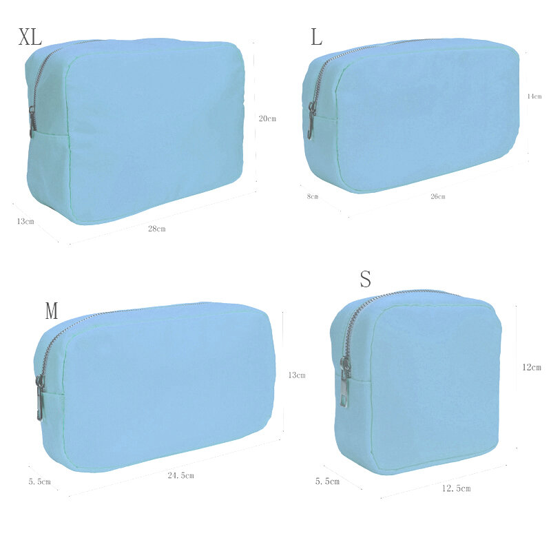 New Waterproof Nylon Durable Toiletry Bag Cosmetic Bag Solid Color Female Makeup Bag Travel Toiletry Beauty Makeup Bag Organizer