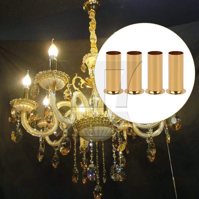 BQLZR-funda para enchufe de candelabro dorado, 4 piezas, 3,15 "de alto x 1,18" de diámetro, E14
