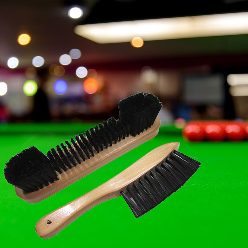 2pcs Set Pair Rail Felt Brush Cleaner Billiard Snooker Pool Table Wooden Durable Tool