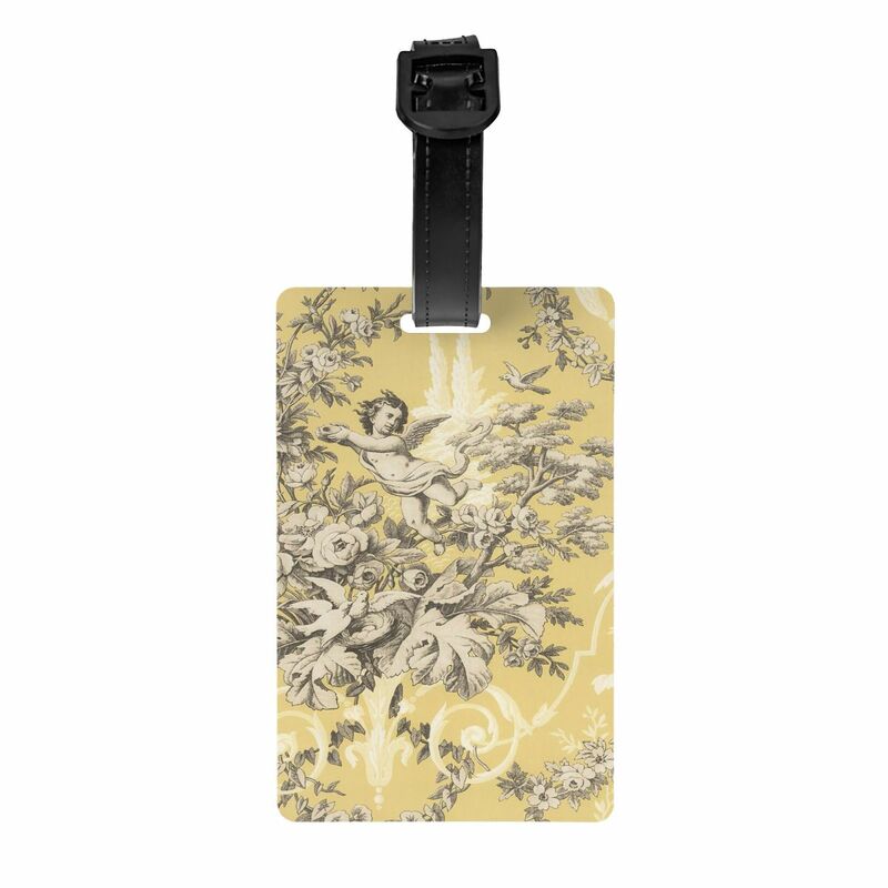 Custom Vintage French Toile De Jouy Luggage Tag Privacy Antique Traditional France Art Baggage Tags Travel Bag Labels Suitcase