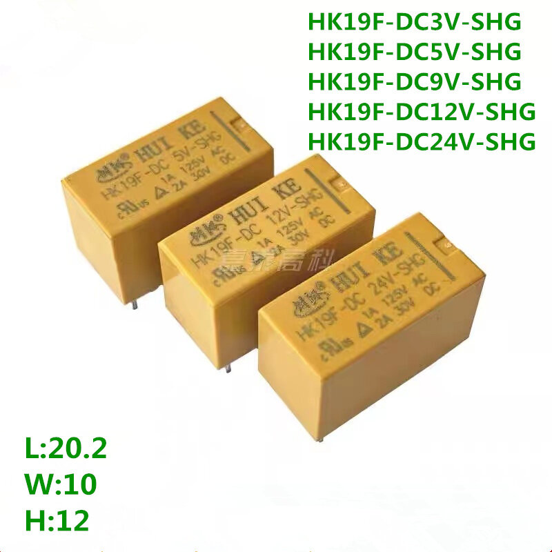 5pcs Relay HK19F-DC3V-SHG HK19F-DC5V-SHG HK19F-DC12V-SHG HK19F-DC24V-SHG HK19F-DC24V-SHG HK19F 3V 5V 9V 12V 24V 8PIN 2A Relays